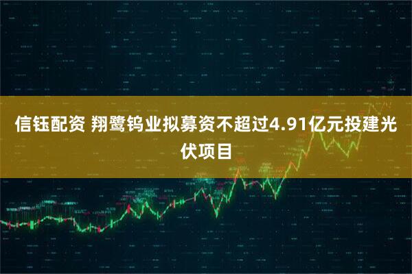 信钰配资 翔鹭钨业拟募资不超过4.91亿元投建光伏项目